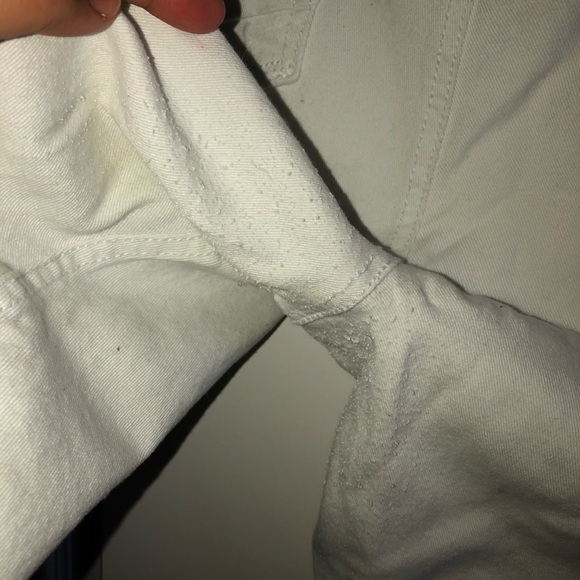 Used Plus Size Distressed White Skinny Jeans - Picture 7 of 8